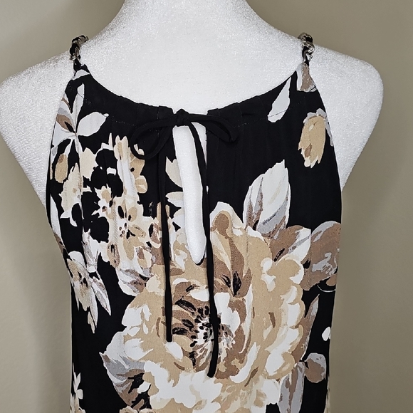 White House Black Market Floral Metallic Hardware Straps Sleeveless Medium - Picture 7 of 10
